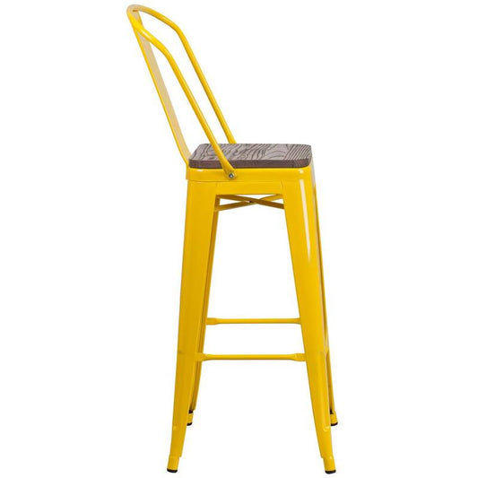 30.25 in. Yellow Bar Stool 4-Pack