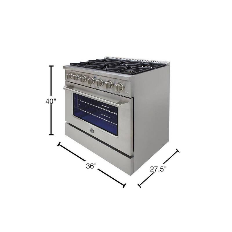 36 in. 5.2 cu. ft. Gas Range in Stainless Steel