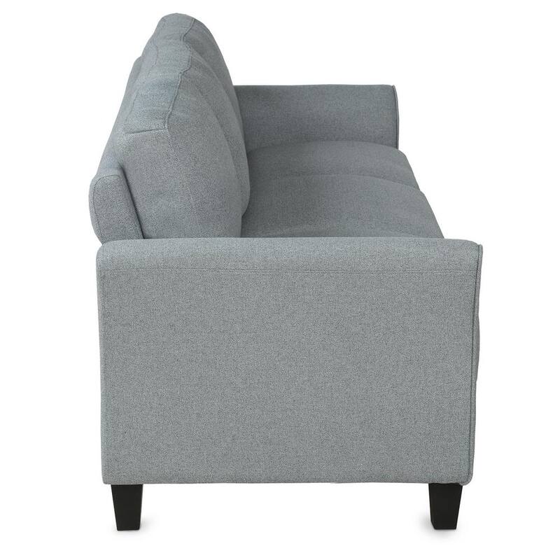 76 in. W Flared Arm Linen Straight 3-Seat Sofa in Gray