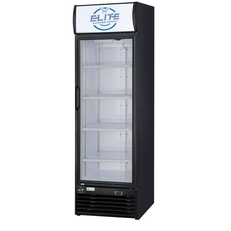 15.1 cu. ft. Commercial Display Cooler Refrigerator with Glass Door in Black