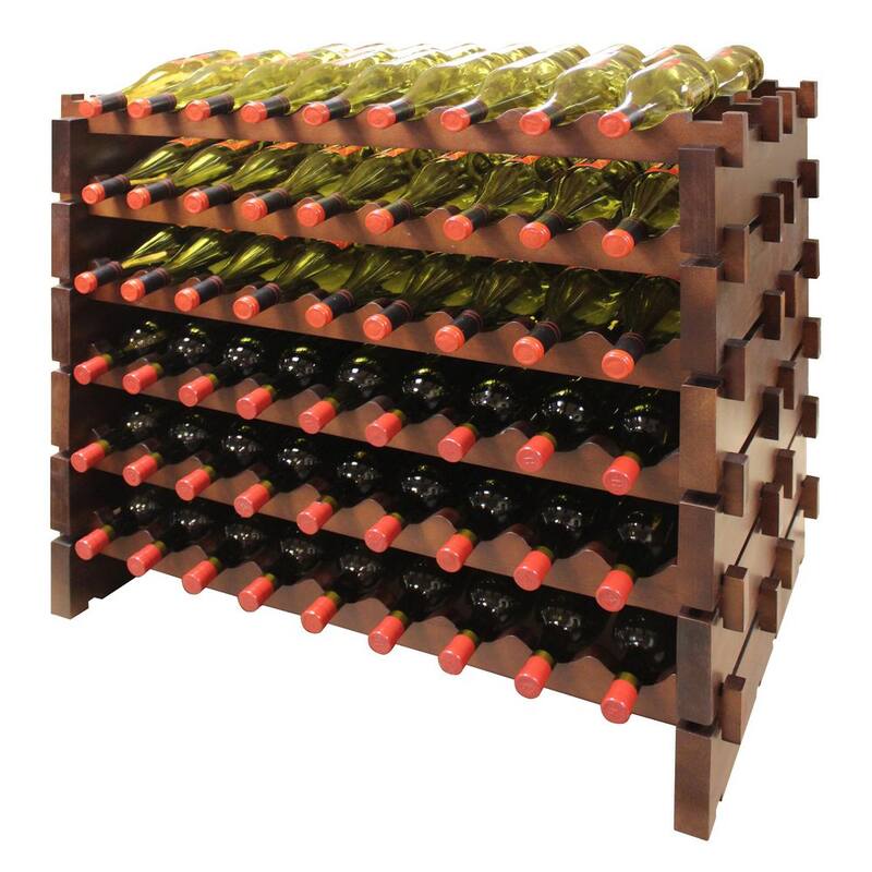 108-Bottle Natural Double Modular Wine Rack