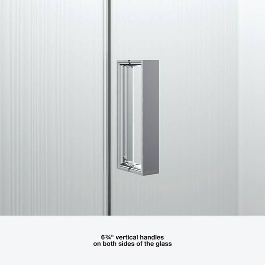 Aerie 60 in. x 75 in. Frameless Sliding Shower Door in Bright Polished Silver with Handle