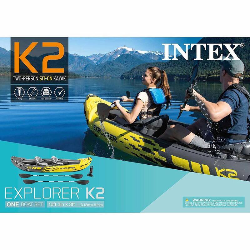 2-Person Inflatable Kayak with Oars Pump 1-Person Inflatable Kayak 2-Pack