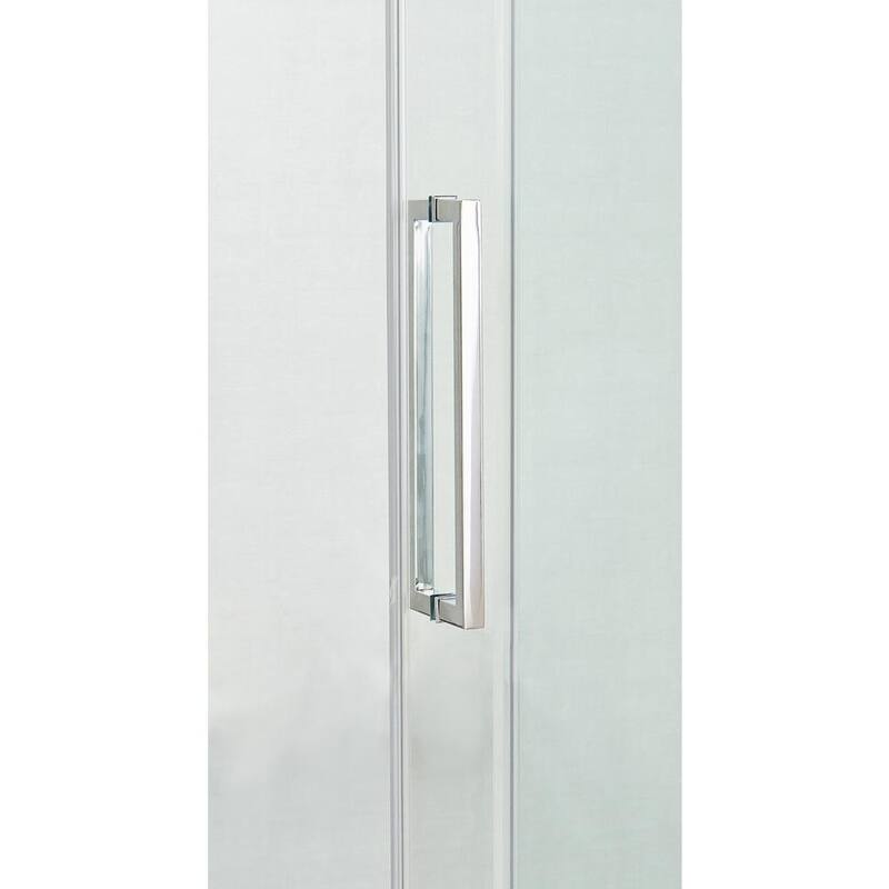 60 in. x 79 in. Semi-Frameless Exposed Sliding Shower Door in Chrome