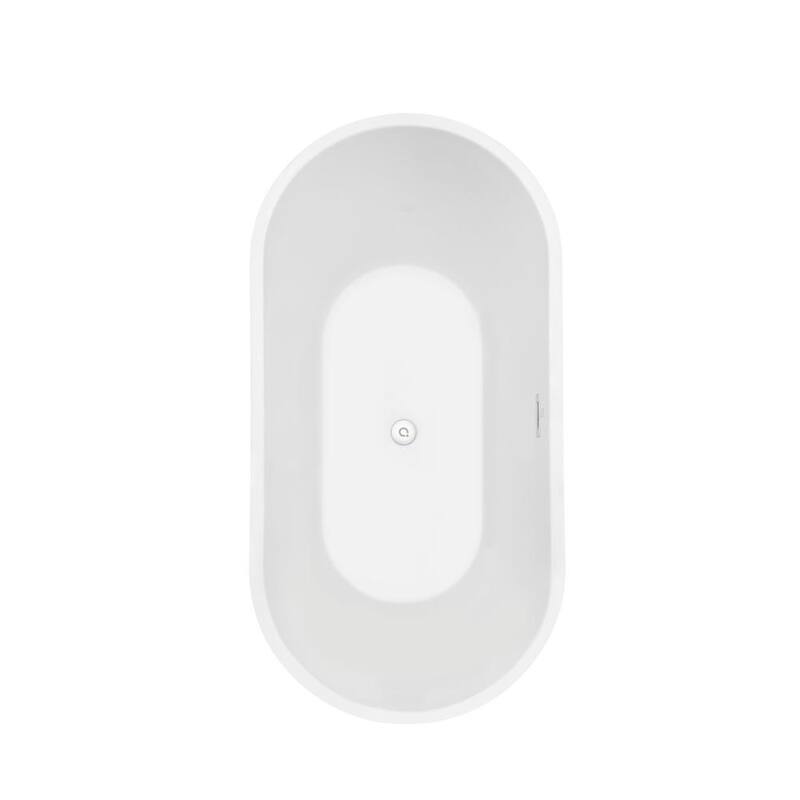 59 in. Acrylic Flatbottom Non-Whirlpool Bathtub in White