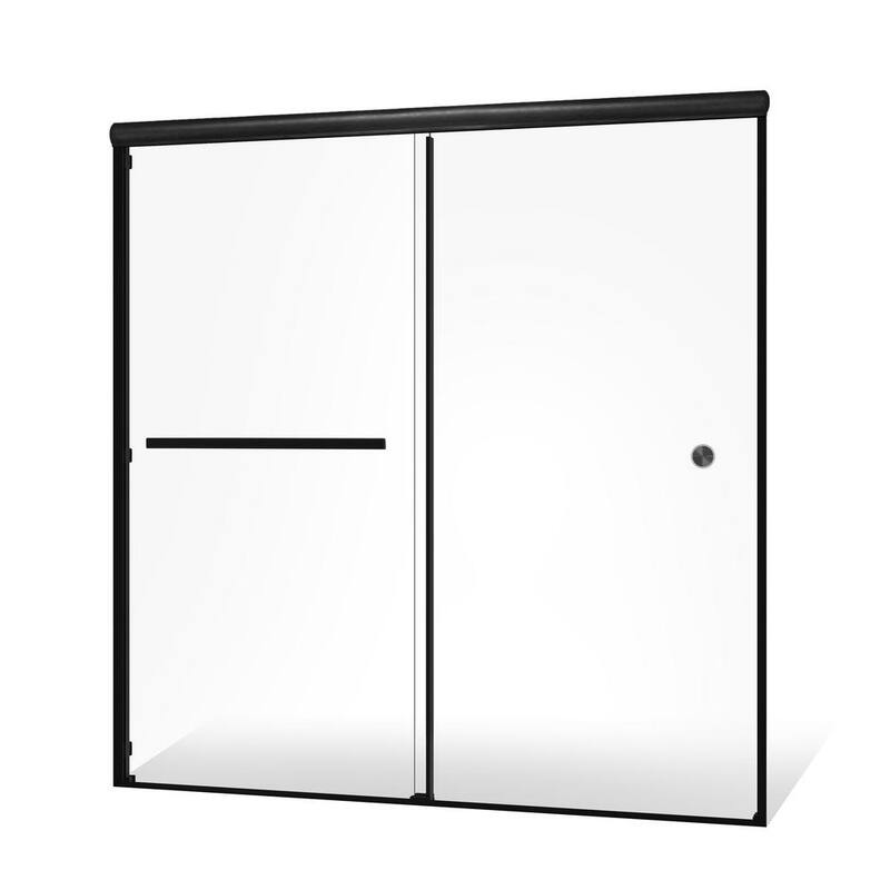 44 in.-48 in. W 70-3/8 in. H Semi Frameless Double Sliding Shower Door Clear Tempered Glass With 5/16 in. Thick