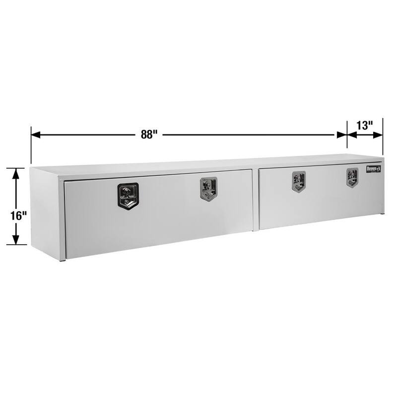 96 White Steel Full Size Top Mount Truck Tool Box