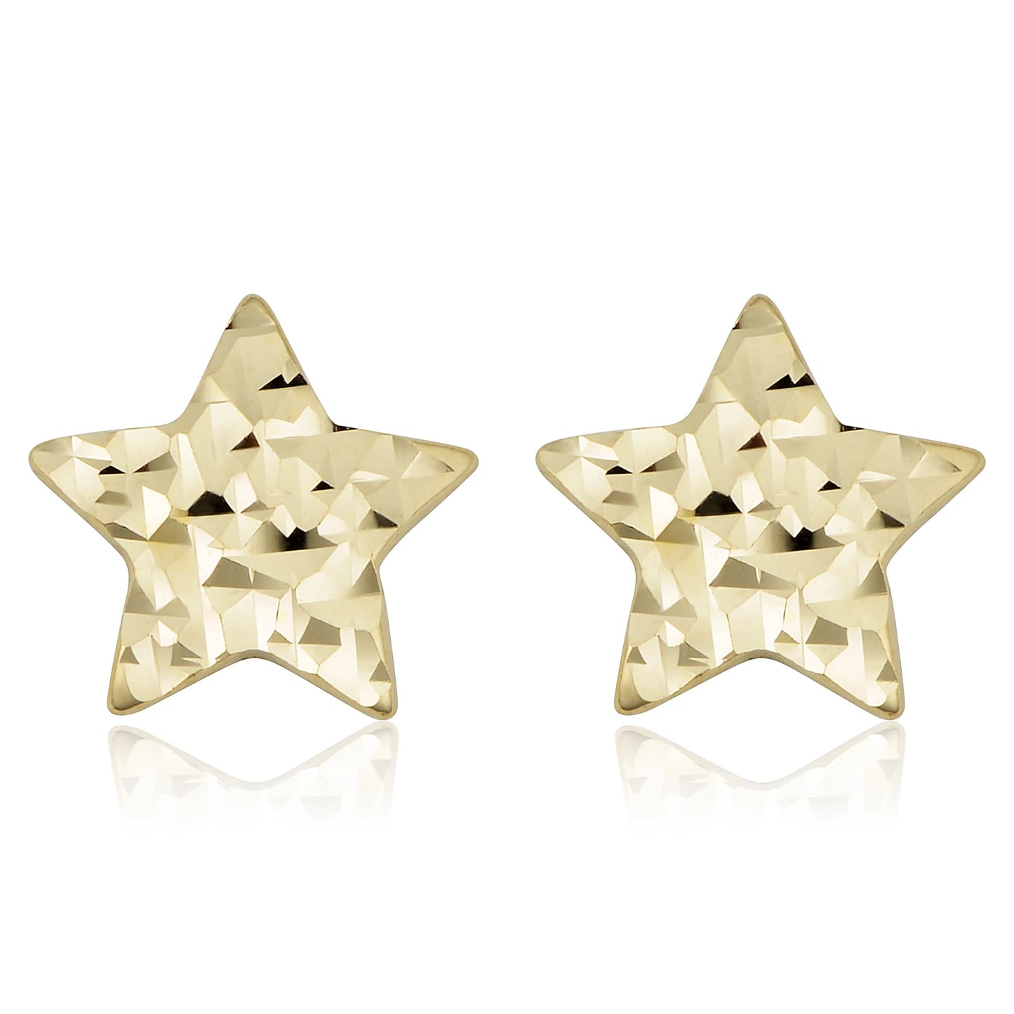 14k Yellow Gold Star Stud Earrings