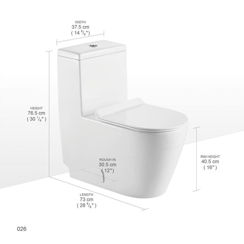 All-in-One Toilet Elongated One-Piece Dual Flush 1.28 GPF/0.88 GPF High Efficiency Skirted Toilet in White