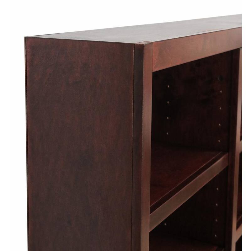 84 in. Cherry Wood 18-shelf Standard Bookcase with Adjustable Shelves