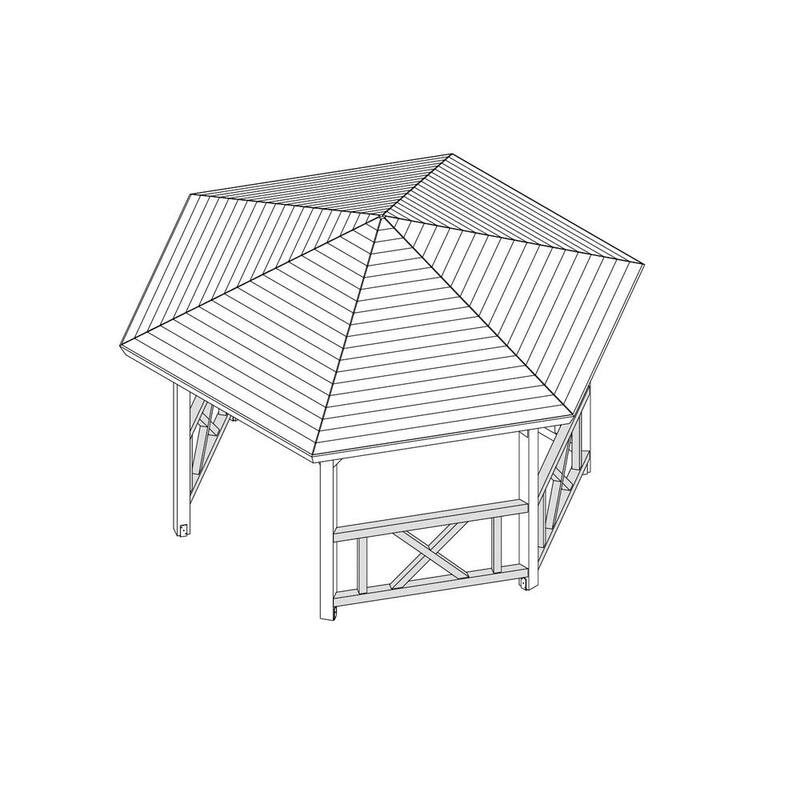 11 ft. x 11 ft. Natural Nordic Spruce Wood Gazebo