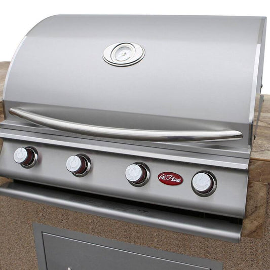 4-Burner Propane Grill Island with 27 in. Access Door in Stainless Steel