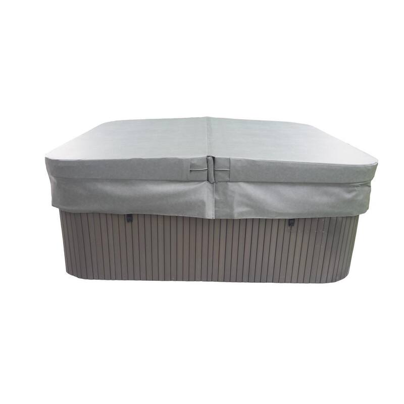 94 in. x 94 in. Hot Tub Spa Cover for Down East Portsmouth 5 in. - 3 in. Thick 6 in. Radius Corners in Brown