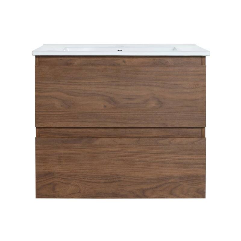 18.3 in. W x 24 in. D x 20.5 in. H in Brown Cabinet with White Top