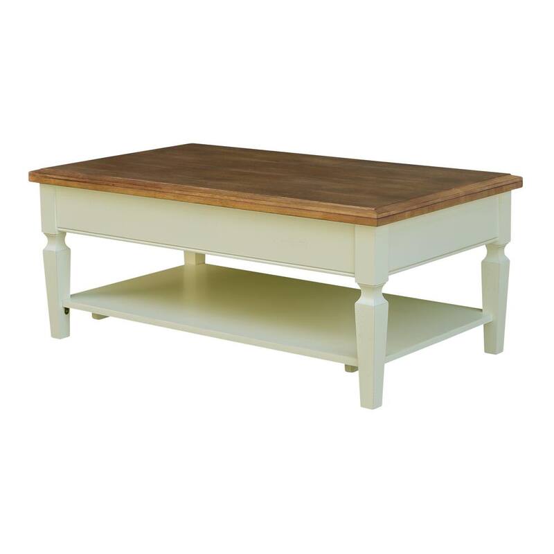 48 in. W Hickory/Shell Vista Solid Wood Coffee Table