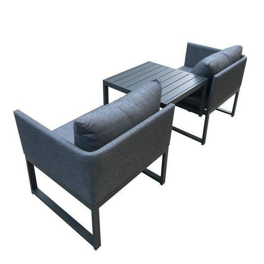 3-Pieces Aluminum Outdoor Patio Conversation Set Sofa