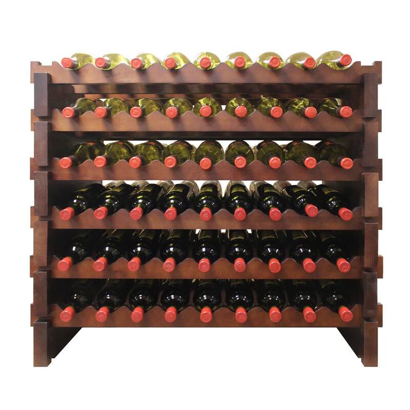 108-Bottle Natural Double Modular Wine Rack