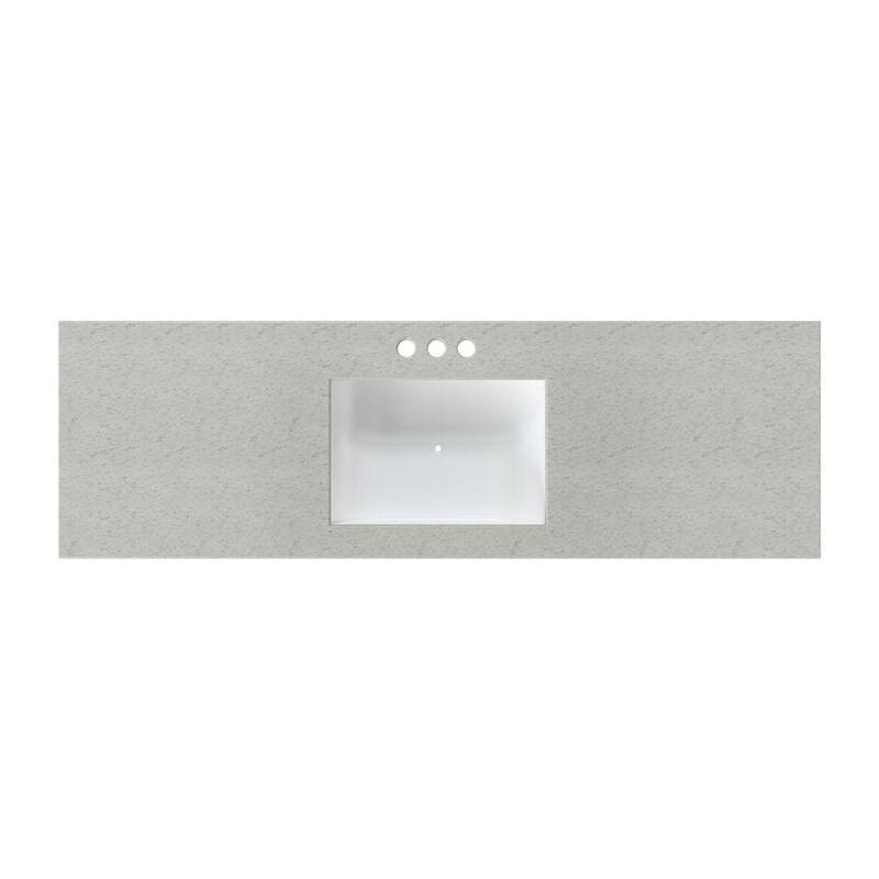 61 in. W x 22 in. D Cultured Marble Rectangular Undermount Single Basin Vanity Top in Silver Stream