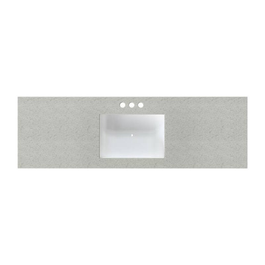 61 in. W x 22 in. D Cultured Marble Rectangular Undermount Single Basin Vanity Top in Silver Stream