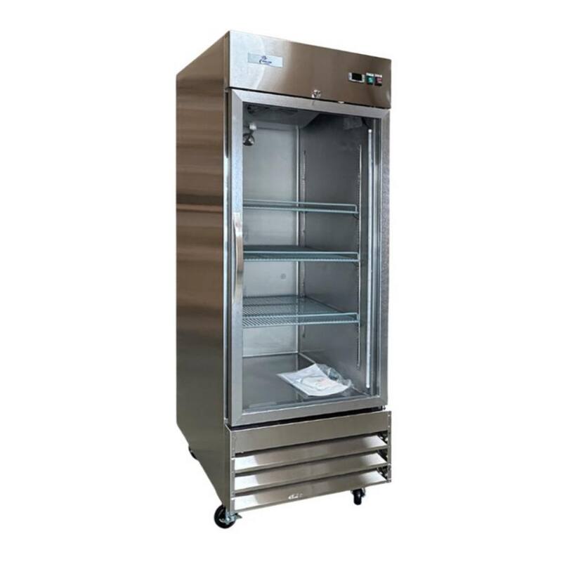 29 in. W 23 cu. ft. Single Glass Door Commercial Merchandiser Refrigerator in Stainless Steel