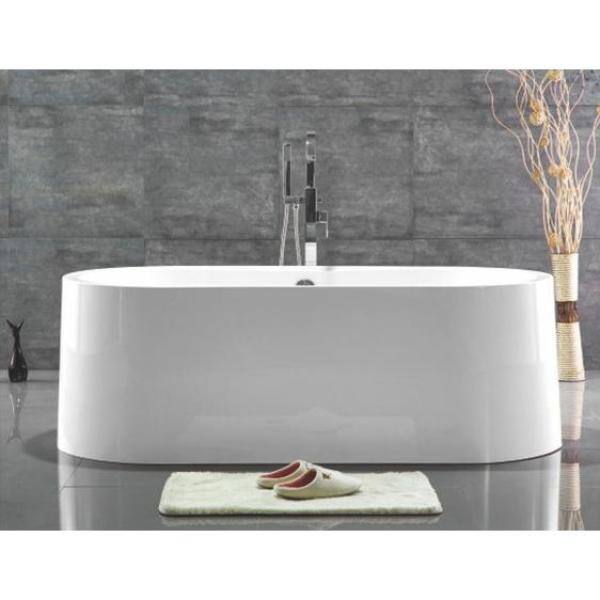 65.7 in. Acrylic Double Slipper Flatbottom Non-Whirlpool Bathtub in White