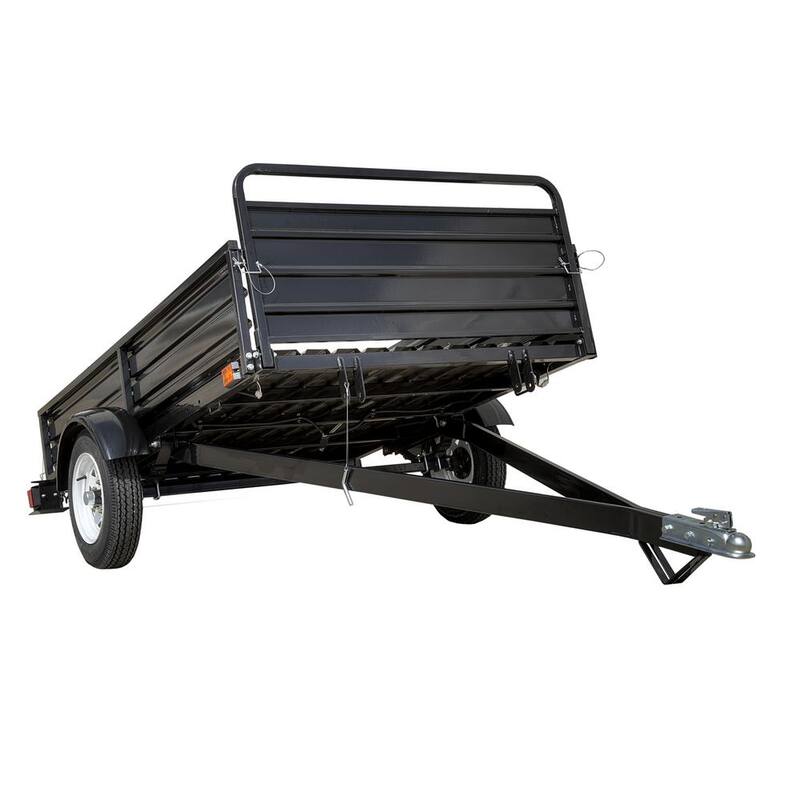 1639 lb. Payload Capacity 4.5 ft. x 7.5 ft. Utility Trailer Kit with Bed Tilt and Collapsing Ends to Extend Bed to 12 ft