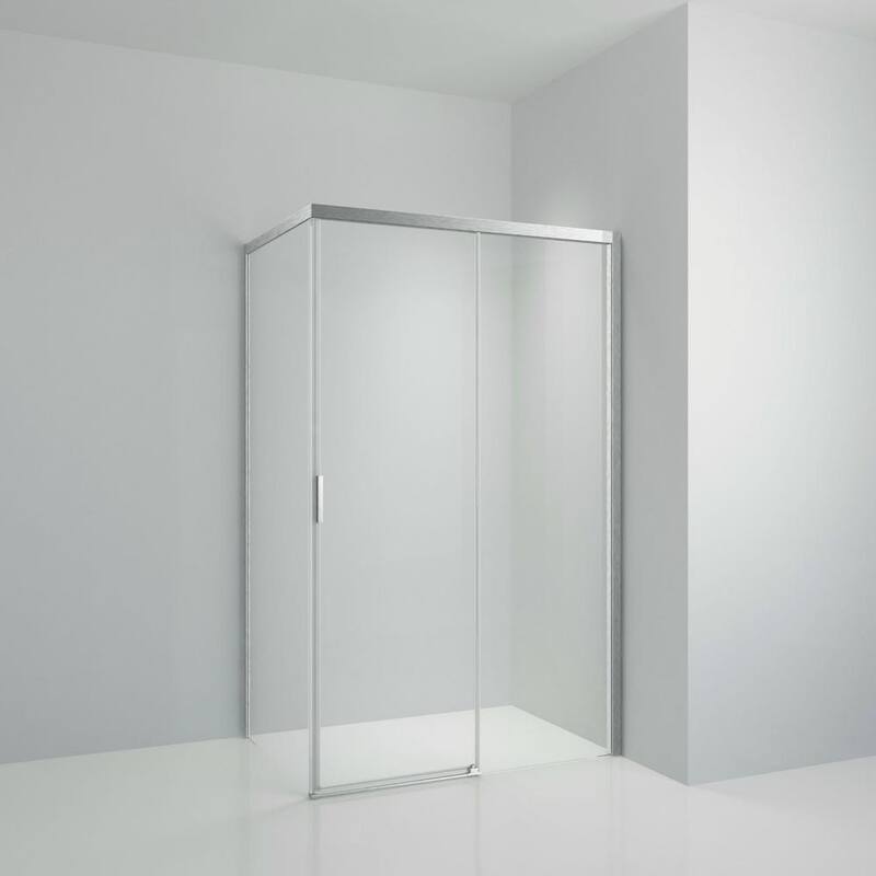 48 in. W x 76 in. H Single Sliding Door Semi-Frameless Shower Door in Brushed Nickel with Right Tempered Glass