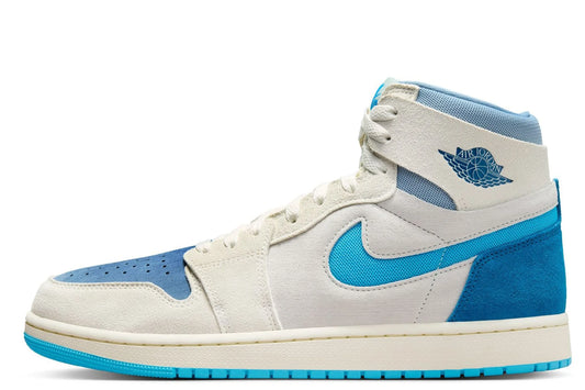 Air Jordan 1 Zoom CMFT 2 Men's Shoes Color: Sail/Blue Grey/Light Silver/Dark Powder Blue Size: 11.5