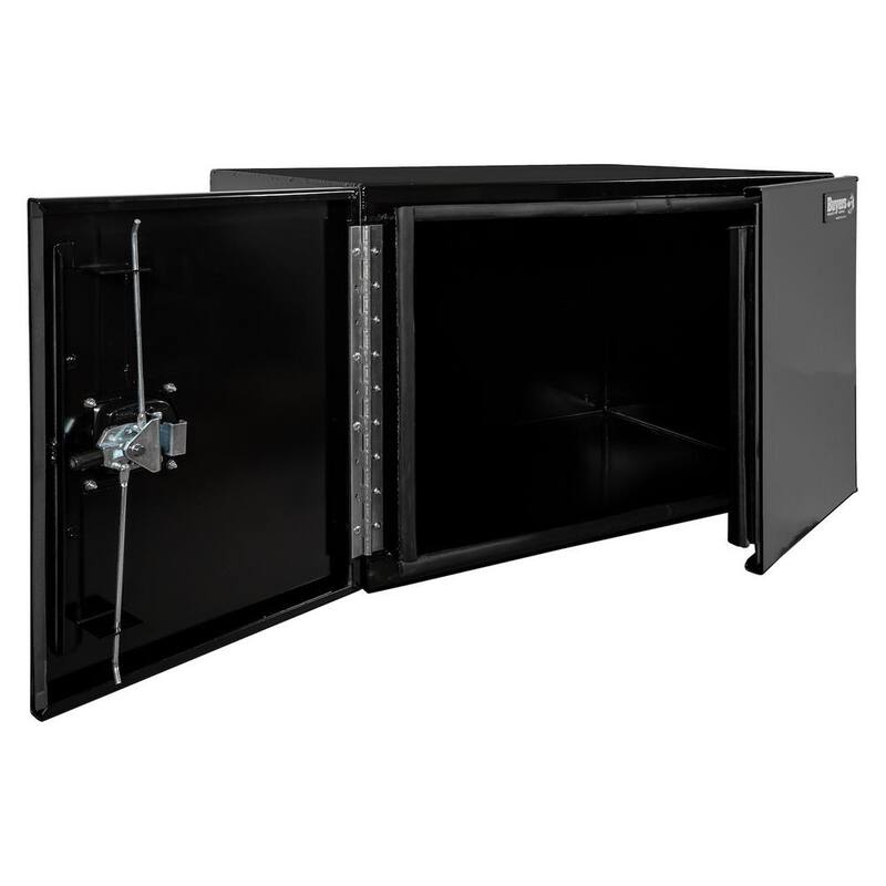 18 in. x 18 in. x 36 in. Black Smooth Aluminum Underbody Truck Tool Box with Barn Door