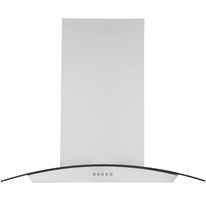 30 in. 440 CFM Convertible Island Mount Glass Canopy Range Hood with LED Lights in Stainless Steel