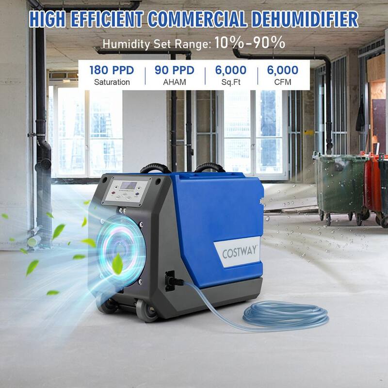 180-Pint Bucketless Dehumidifier Commercial Dehumidifier Industrial Dehumidifier with Pump Drain Hose