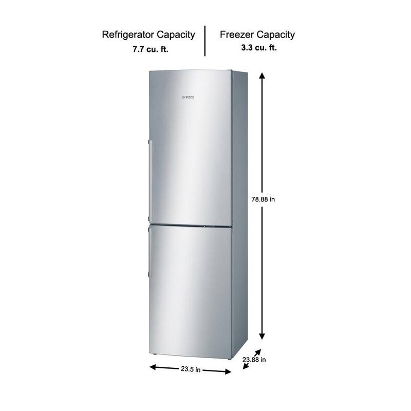 500 Series 24 in. 11 cu. ft. Bottom Freezer Refrigerator in Stainless Steel Counter Depth