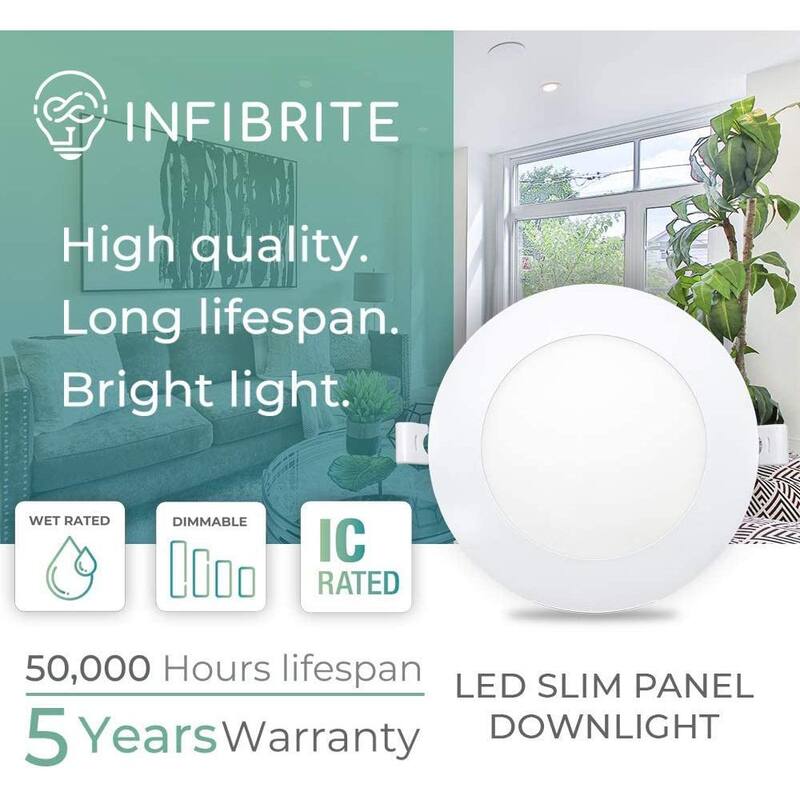 4 In. Wi-Fi Smart Ultra-Thin Recessed Integrated LED Light 9W 810LM Dimmable Works w/Alexa/Google Wet Rated 24 Pack