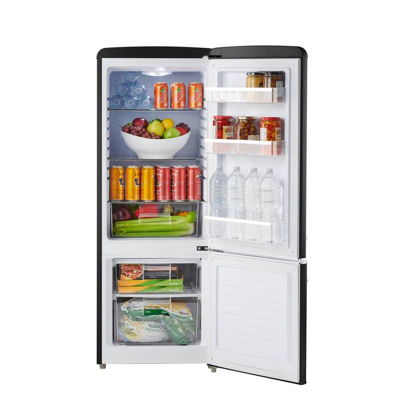 7 cu. ft. Retro Bottom Freezer Refrigerator in Matt Black ENERGY STAR