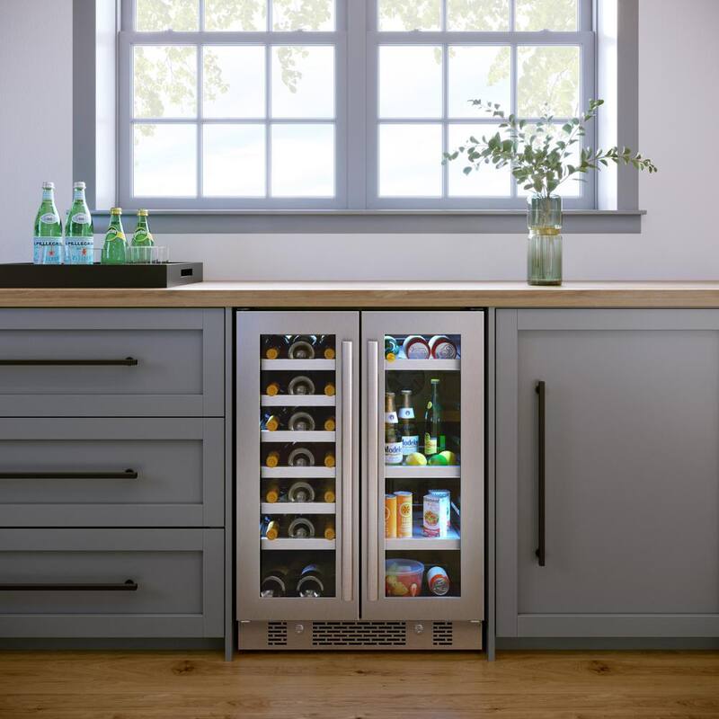 24 in. 21-Bottle Wine and 64-Can Beverage Cooler