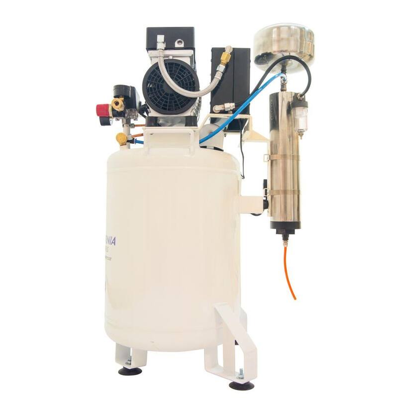 10 Gal. 1 HP Stationary Ultra Quiet and Oil-Free Industrial Electric Air Compressor with Air Dryer and Auto Drain Valve