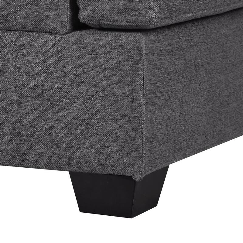 125.6 in. W Square Arms 4-Piece U Shaped Polyester Modern Sectional Sofa in Gray