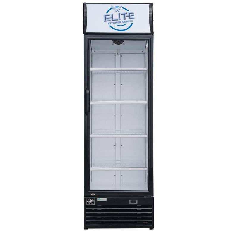 15.1 cu. ft. Commercial Display Cooler Refrigerator with Glass Door in Black