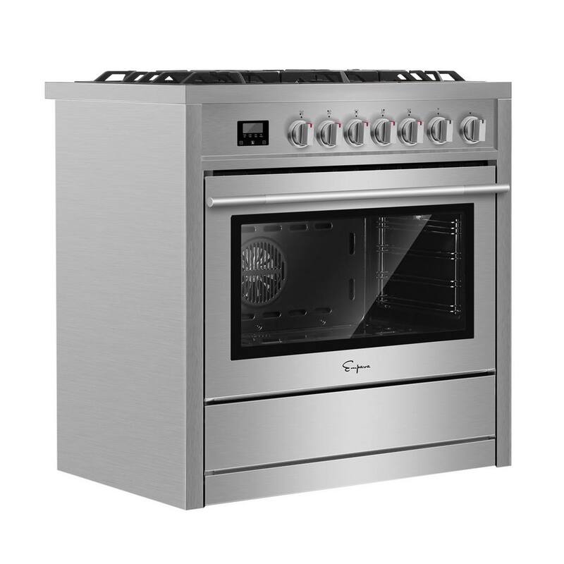 36 in. 3.9 cu. ft. Slide-In Single Oven Gas Range with Convection Oven and Storage Drawer in Stainless Steel