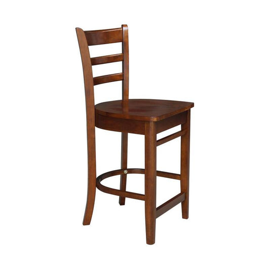 3 PC Set - Espresso Solid Wood 36 in. Square Table with 2 Side Stools