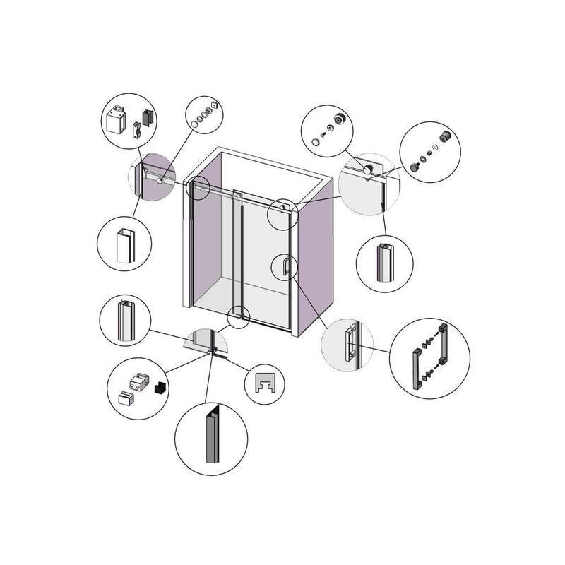 60 in. W x 76 in. H Single Sliding Frameless Shower Door in Matte Black Finish with Clear Glass