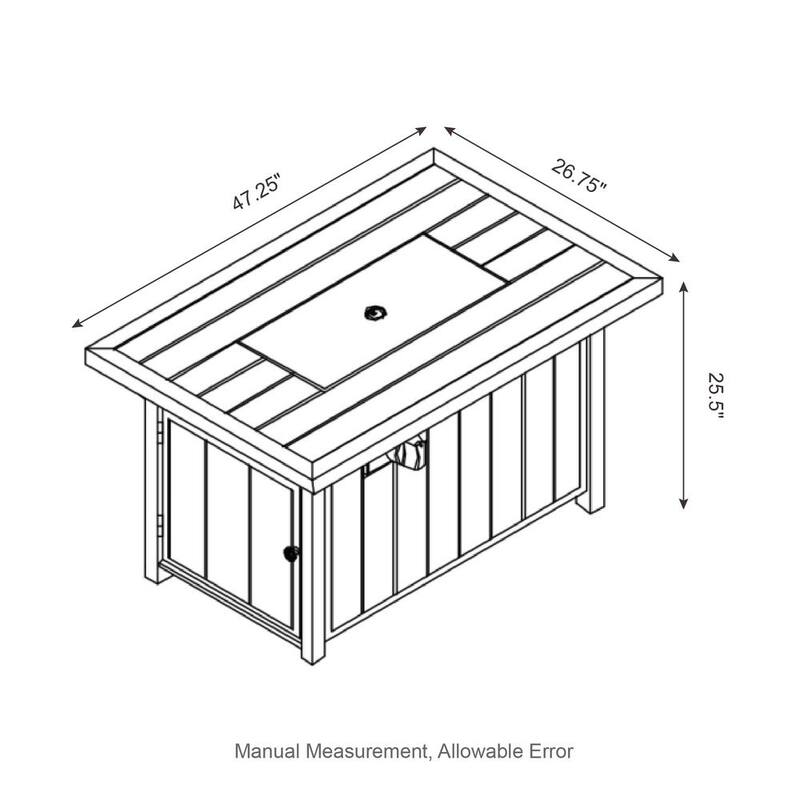 48 in. W x 26.25 in. H 30000-BTU Outdoor Tan Aluminum Propane Fire Pit Table with Cover