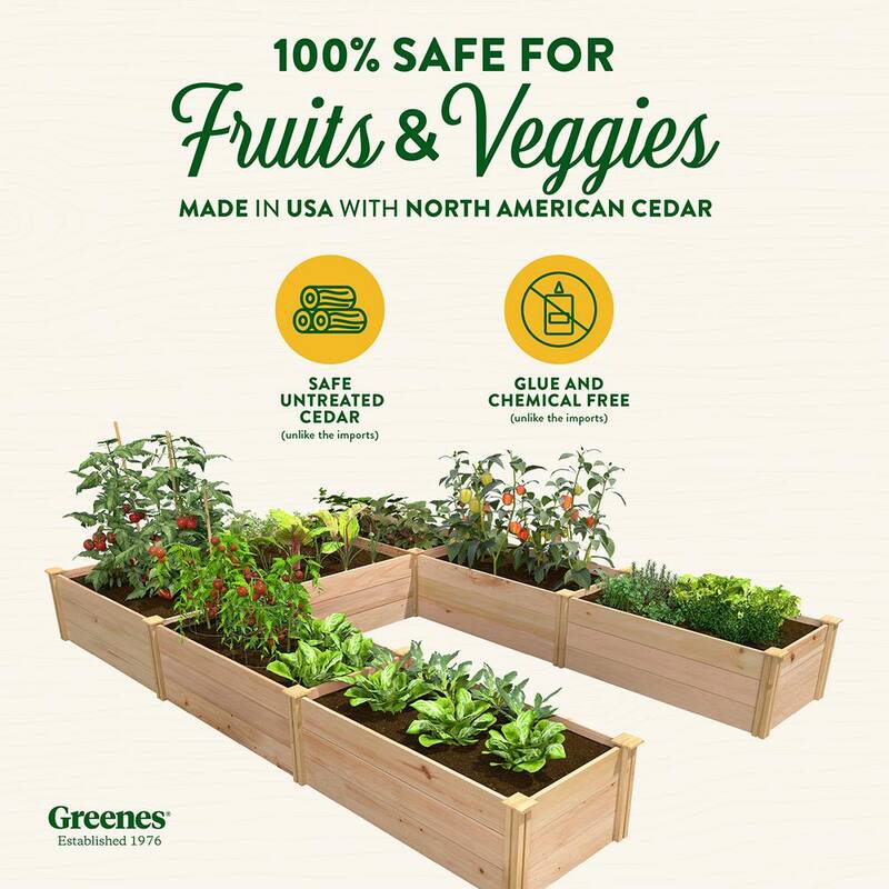 8 ft. x 12 ft. x 16.5 in. Premium Cedar U-Shaped Raised Garden Bed