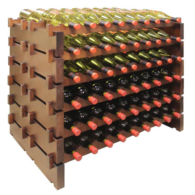 108-Bottle Natural Double Modular Wine Rack